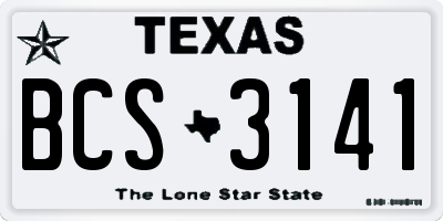 TX license plate BCS3141