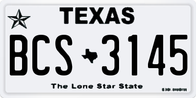 TX license plate BCS3145