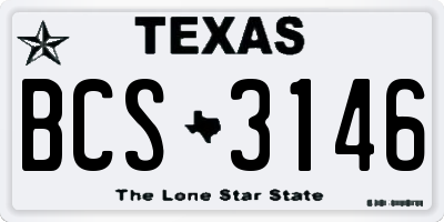 TX license plate BCS3146