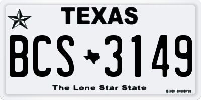 TX license plate BCS3149