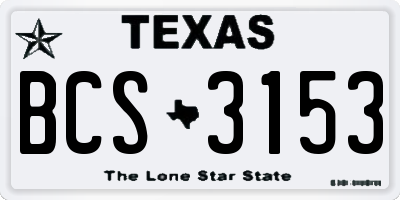 TX license plate BCS3153