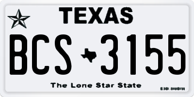 TX license plate BCS3155