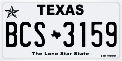 TX license plate BCS3159