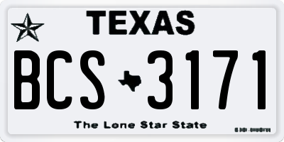TX license plate BCS3171