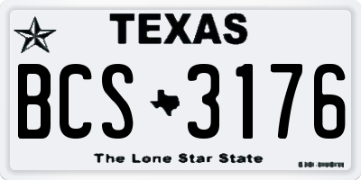 TX license plate BCS3176