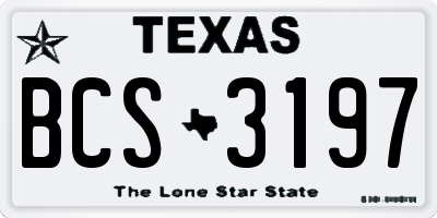 TX license plate BCS3197