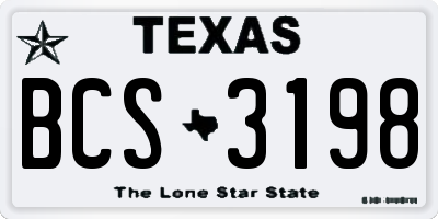 TX license plate BCS3198