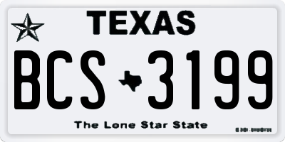 TX license plate BCS3199