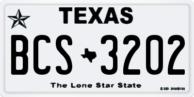 TX license plate BCS3202