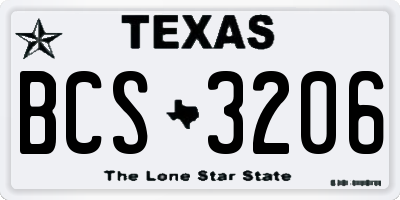 TX license plate BCS3206