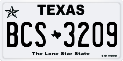 TX license plate BCS3209