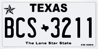 TX license plate BCS3211