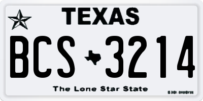 TX license plate BCS3214