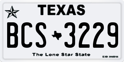 TX license plate BCS3229