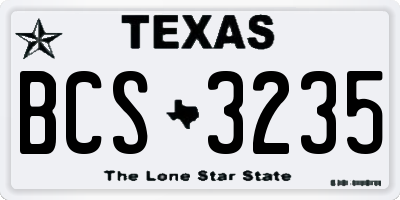 TX license plate BCS3235