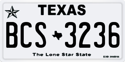 TX license plate BCS3236