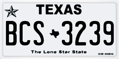 TX license plate BCS3239