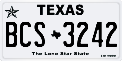 TX license plate BCS3242