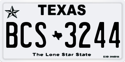 TX license plate BCS3244