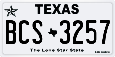 TX license plate BCS3257