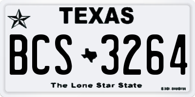 TX license plate BCS3264
