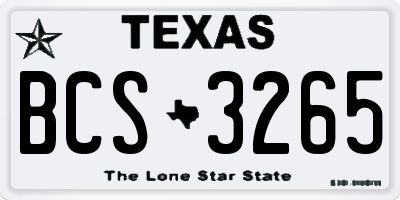 TX license plate BCS3265