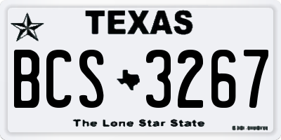 TX license plate BCS3267