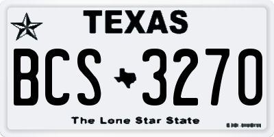 TX license plate BCS3270