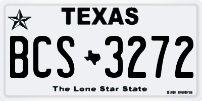 TX license plate BCS3272