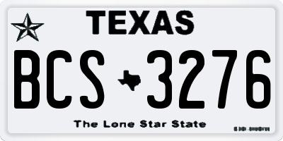 TX license plate BCS3276