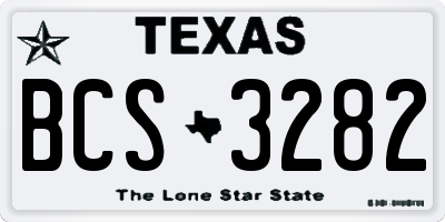 TX license plate BCS3282