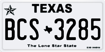 TX license plate BCS3285