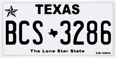 TX license plate BCS3286