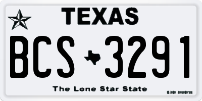 TX license plate BCS3291