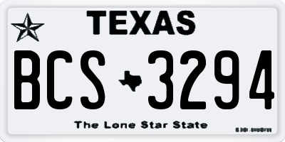 TX license plate BCS3294