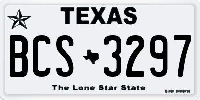 TX license plate BCS3297