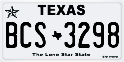 TX license plate BCS3298