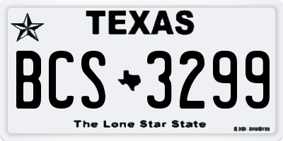 TX license plate BCS3299