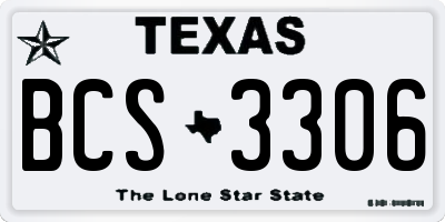 TX license plate BCS3306