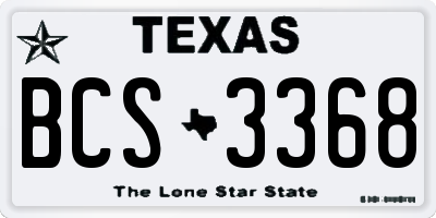 TX license plate BCS3368