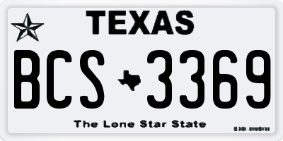 TX license plate BCS3369
