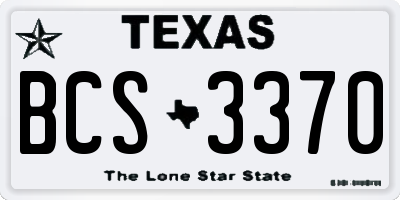 TX license plate BCS3370