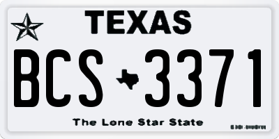 TX license plate BCS3371
