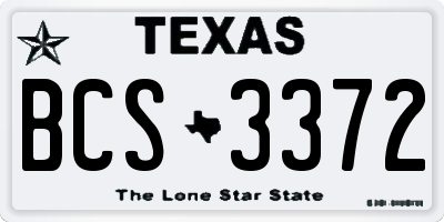 TX license plate BCS3372