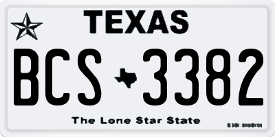 TX license plate BCS3382