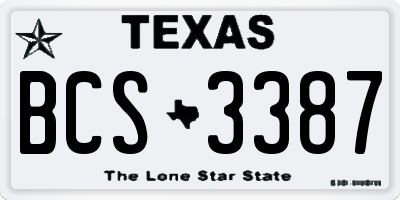 TX license plate BCS3387