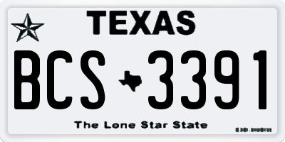 TX license plate BCS3391