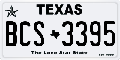 TX license plate BCS3395