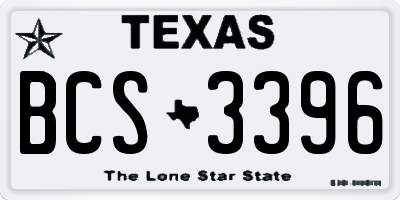 TX license plate BCS3396
