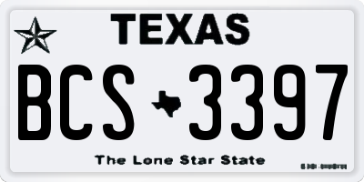 TX license plate BCS3397
